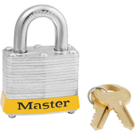 Master Lock® 3KAS6YLW Laminated Steel Safety Padlock 1-9/16