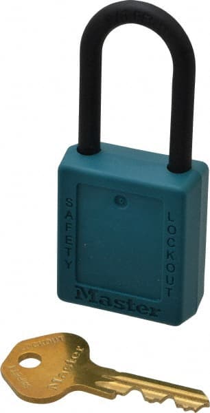 Lockout Padlock: Keyed Alike, Thermoplastic, Plastic Shackle, Teal MPN:406KATEA-605F157