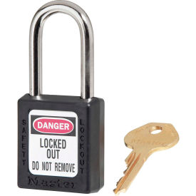 Master Lock® Thermoplastic Zenex™ 410KAS12BLK Safety Padlock Black 12/Set 410KAS12BLK