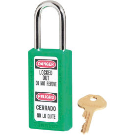 Master Lock® Thermoplastic Zenex™ 411KAS12GRN Safety Padlock 1-1/2