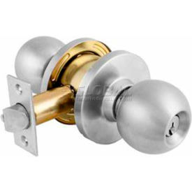 Master Lock® Commercial Cylindrical Lockset Ball Knob Classroom Brushed Chrome BLC0932DKA4