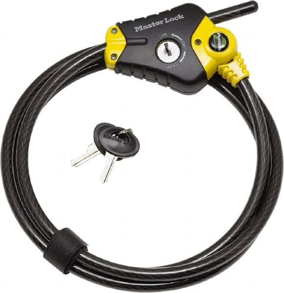 6' Long 4 Pin Tumbler Keyed Padlock Cable & Lock MPN:8413DPF
