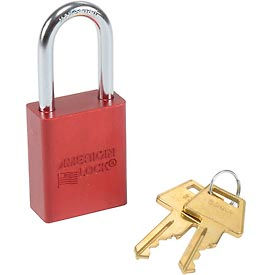 American Lock® No. A1106RED Solid Aluminum Rectangular Padlock Red A1106RED - Pkg Qty 6