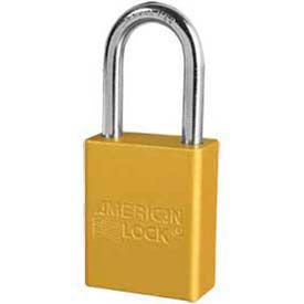 American Lock® No. A1106YLW Solid Aluminum Rectangular Padlock - Yellow A1106YLW - Pkg Qty 24