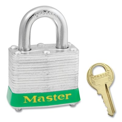 4 Pin Tumbler Padlock Keyed Alike w/Grn Sft Bump MPN:3KAGRN-2565