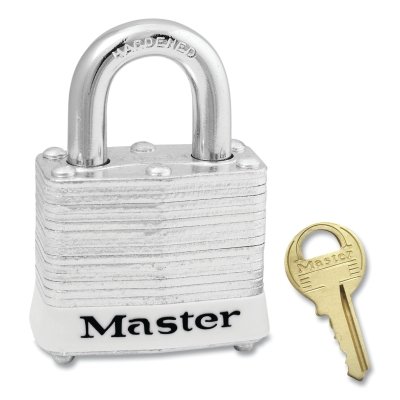 4 Pin Tumbler Padlock Keyed Alike w/White Bum MPN:3KAWHT-2519