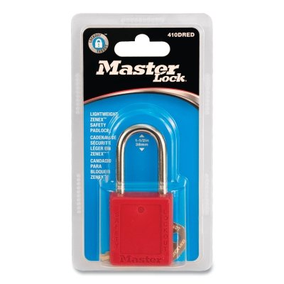 Red Zenex Safety Padlockin Display Pack MPN:410DRED