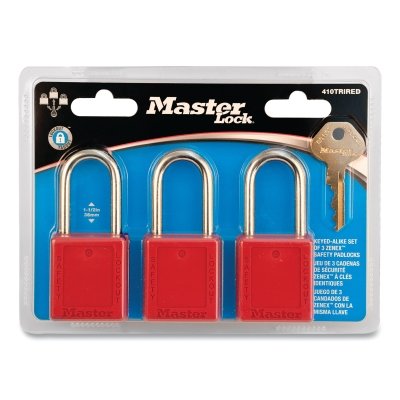 Red Zenex Safety Padlocks Ka In Display Pack MPN:410TRIRED