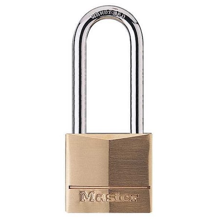 Padlock, Keyed Different, Long Shackle, Rectangular Brass Body, Steel Shackle, 13/16 in W MPN:140DLH