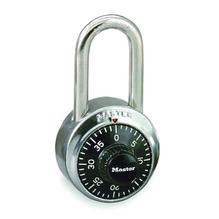 Combination Padlock, Front, Black/Silver MPN:1500LF