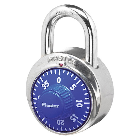 Combination Padlock, Center, Blue/Silver MPN:1506D