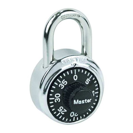 Combination Padlock, 2 3/7in, Round, Silver MPN:1513