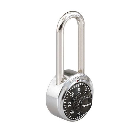 Combination Padlock, Front, Black/Silver MPN:1525LH