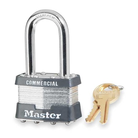 Padlock, Keyed Alike, Long Shackle, Rectangular Steel Body, Steel Shackle, 3/4 in W MPN:1KALF
