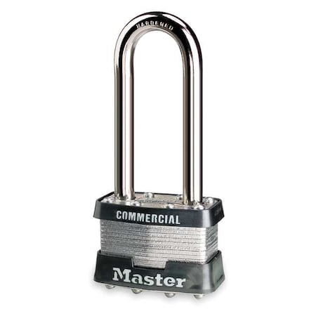 Padlock, Keyed Different, Long Shackle, Rectangular Steel Body, Steel Shackle, 3/4 in W MPN:21LJ