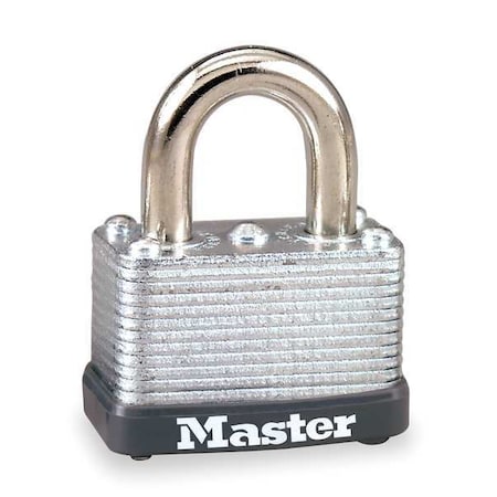 Padlock, Keyed Different, Standard Shackle, Rectangular Steel Body, Steel Shackle, 9/16 in W MPN:22