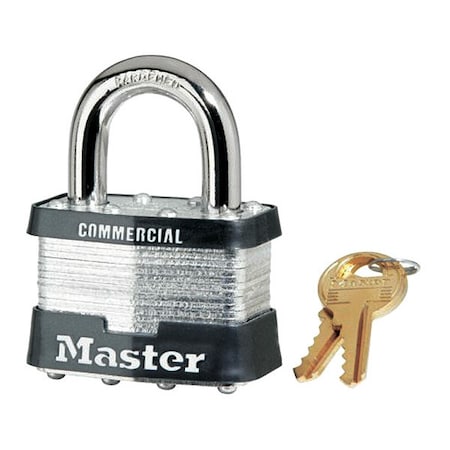 Padlock, Keyed Alike, Standard Shackle, Rectangular Steel Body, Steel Shackle, 15/16 in W MPN:25KA