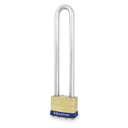 Padlock, Keyed Different, Long Shackle, Rectangular Brass Body, Steel Shackle, 3/4 in W MPN:2LN