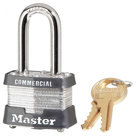 Padlock, Keyed Alike, Long Shackle, Rectangular Steel Body, Steel Shackle, 5/8 in W MPN:3KALF