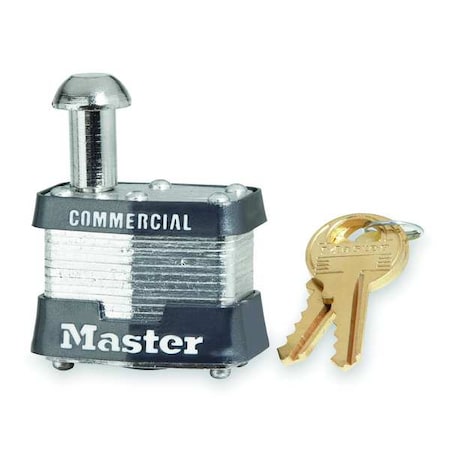 Padlock, Keyed Alike, Single Post Shackle, Rectangular Steel Body, Steel Shackle, 5/8 in W MPN:443KA
