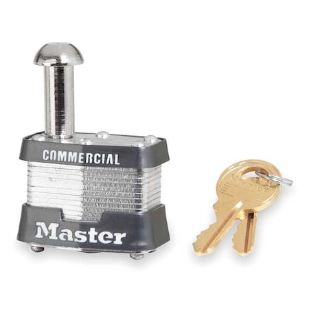 Padlock, Keyed Alike, Single Post Shackle, Rectangular Steel Body, Steel Shackle, 5/8 in W MPN:443KALE