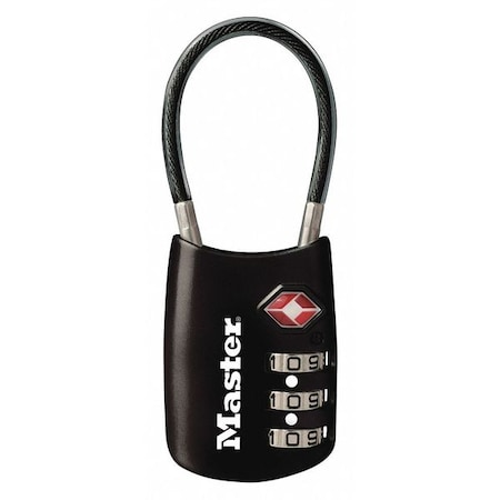 Combination Padlock, 1 2/3 in, Oval, Black MPN:4688DBLK