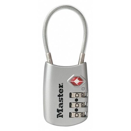 Combination Padlock, 1 2/3 in, Oval, Silver MPN:4688DSLV