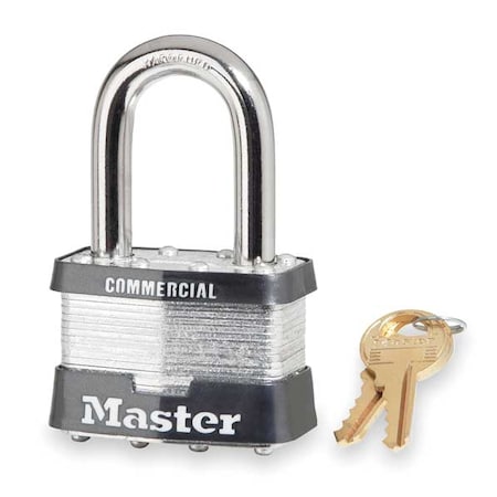 Padlock, Keyed Alike, Long Shackle, Rectangular Steel Body, Steel Shackle, 15/16 in W MPN:5KALF