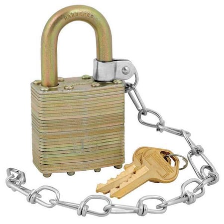 Padlock, Keyed Different, Standard Shackle, Rectangular Steel Body, Steel Shackle MPN:6001NLFCNUS