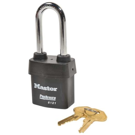 Padlock, Keyed Alike, Long Shackle, Rectangular Steel Body, Boron Shackle, 7/8 in W MPN:6121KALJ-10G202