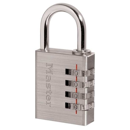 Combination Padlck, 1 11/16in, Rectgle, Slv MPN:643D