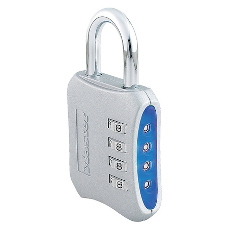 Combination Padlock, 2 1/5in, Rectgle, Slvr MPN:653D