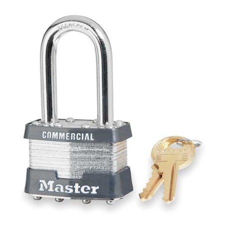 Padlock, Keyed Different, Long Shackle, Rectangular Steel Body, Steel Shackle, 3/4 in W MPN:81LF
