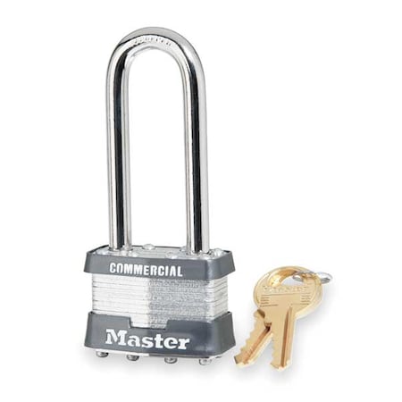 Padlock, Keyed Different, Long Shackle, Rectangular Steel Body, Steel Shackle, 3/4 in W MPN:81LJ
