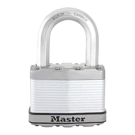 Padlock, Keyed Different, Long Shackle, Rectangular Steel Body, Boron Shackle, 1 3/16 in W MPN:M15XLF