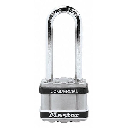Padlock, Keyed Different, Long Shackle, Square Stainless Steel Body, Boron Shackle, 13/16 in W MPN:M1LJSTS