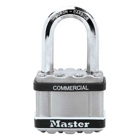 Padlock, Keyed Different, Long Shackle, Square Stainless Steel Body, Boron Shackle, 15/16 in W MPN:M5LFSTS