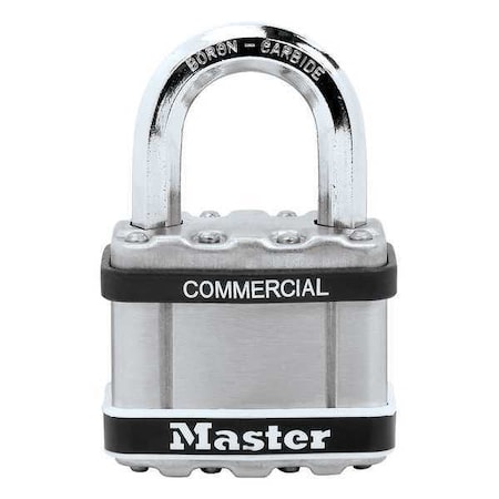 Padlock, Keyed Different, Standard Shackle, Square Stainless Steel Body, Boron Shackle, 15/16 in W MPN:M5STS