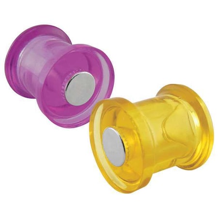 Magnetic Push Pins, Purple, Yellow, PK10 MPN:7509