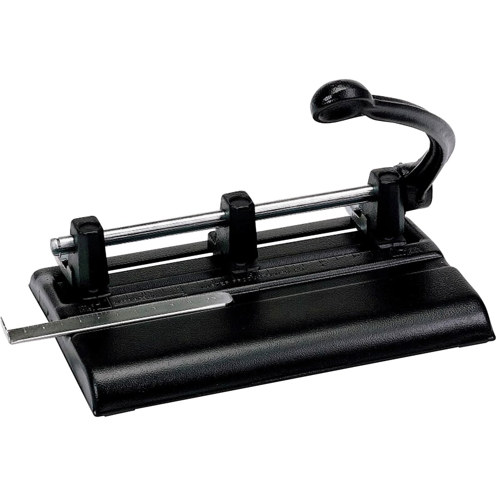 Master Products Power Handle 2/3-hole Paper Punch - 3 Punch Head(s) - 40 Sheet Capacity - 13/32in Punch Size - 10.9in x 7.5in x 11.1in - Black MPN:1340PB