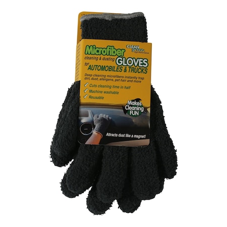 Microfiber Auto Cleaning Gloves, On, PK6, Charcoal, Size One size, 6 PK MPN:18042CS