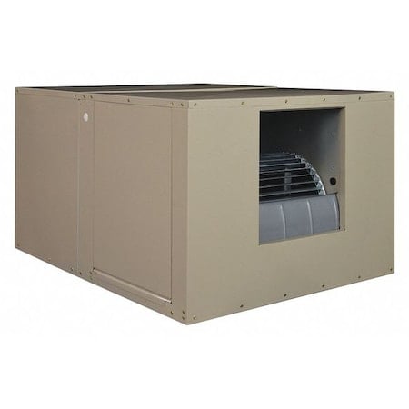 Ducted Evaporative Cooler, 5, 000 cfm, 1, 650 sq ft, 5 gal, 3/4 hp, Belt, Down Discharge MPN:AS1C51