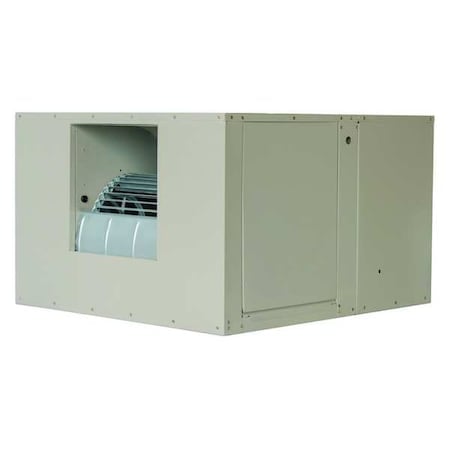 Ducted Evaporative Cooler, 4, 000 to 5, 000 cfm, 1, 600 sq ft, 7.7 gal, 1/3 hp, Belt, Side Discharge MPN:ASA51