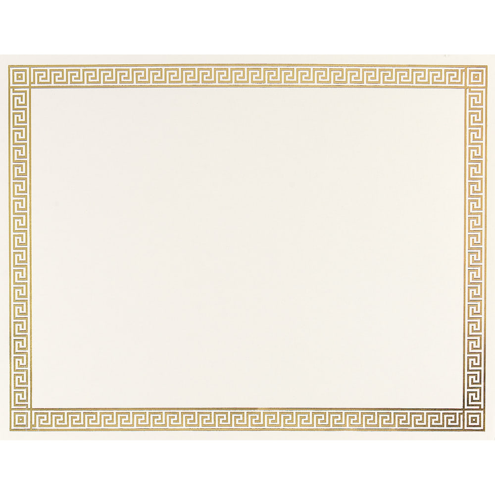 Great Papers! Foil Channel Certificates With Gold Foil Borders, 8-1/2in x 11in, Ivory, Pack Of 15 Certificates MPN:963007