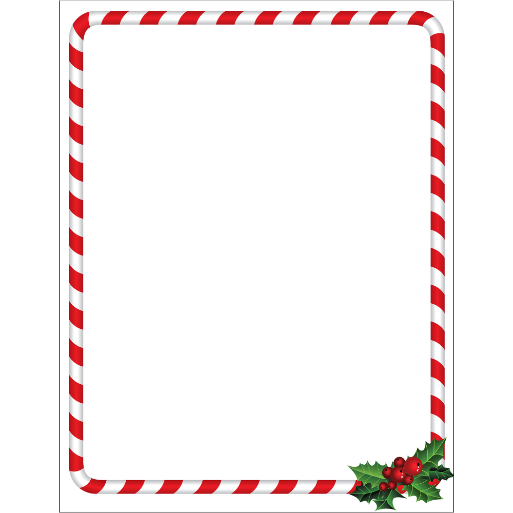 Great Papers! Holiday-Themed Letterhead Paper Stationery, 8-1/2in x 11in, Candy Cane Holly, Pack Of 80 Sheets MPN:2018020