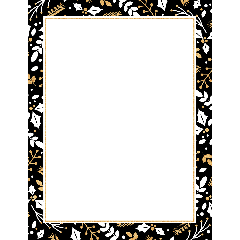 Great Papers! Holiday-Themed Letterhead Paper Stationery, 8-1/2in x 11in, Merry Gold And Black, Pack Of 80 Sheets MPN:2020102