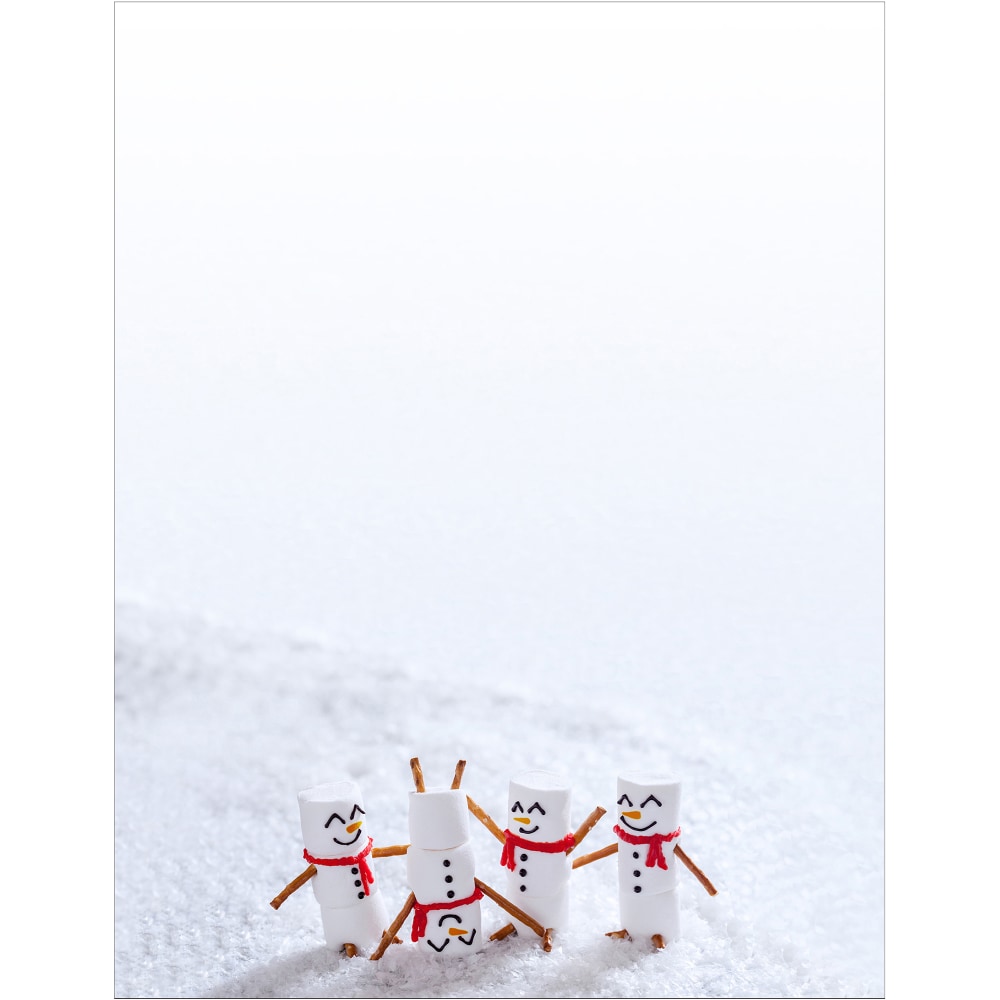 Great Papers! Holiday-Themed Letterhead Paper Stationery, 8-1/2in x 11in, Marshmallow Snowmen, Pack Of 80 Sheets MPN:2020104