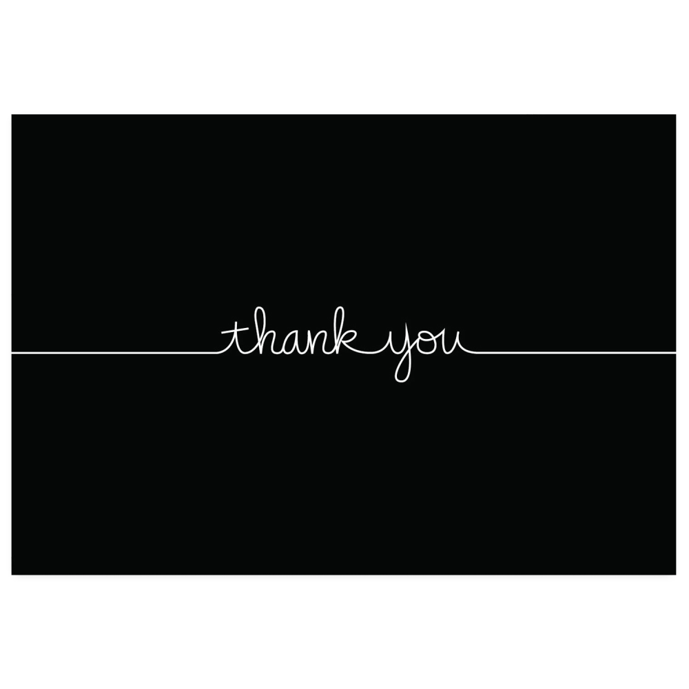 Great Papers! Thank You Note Cards, 4-7/8in x 3-3/8in, Grace/Black, Pack Of 50 Note Cards MPN:2015072