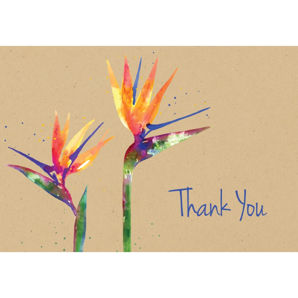 Great Papers! Thank You Note Cards, 4-7/8in x 3-3/8in, Paradise Faux Kraft, Pack Of 50 Note Cards MPN:2020034