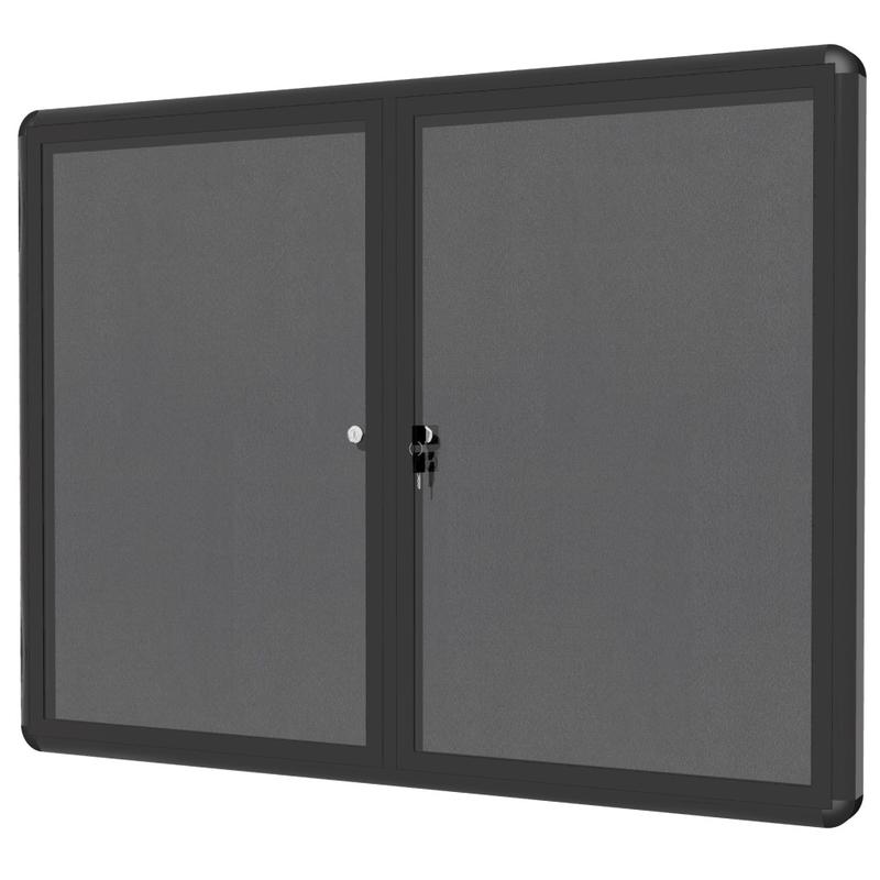 MasterVision Enclosed Fabric Bulletin Board With Aluminum Frame, 36in x 48in, Grey/Graphite MPN:VT640103727